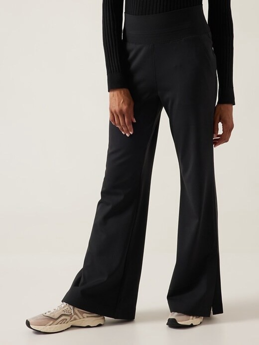 Athleta Venice Flare Pant Large black high rise Athleisure travel pockets casual - Picture 5 of 15